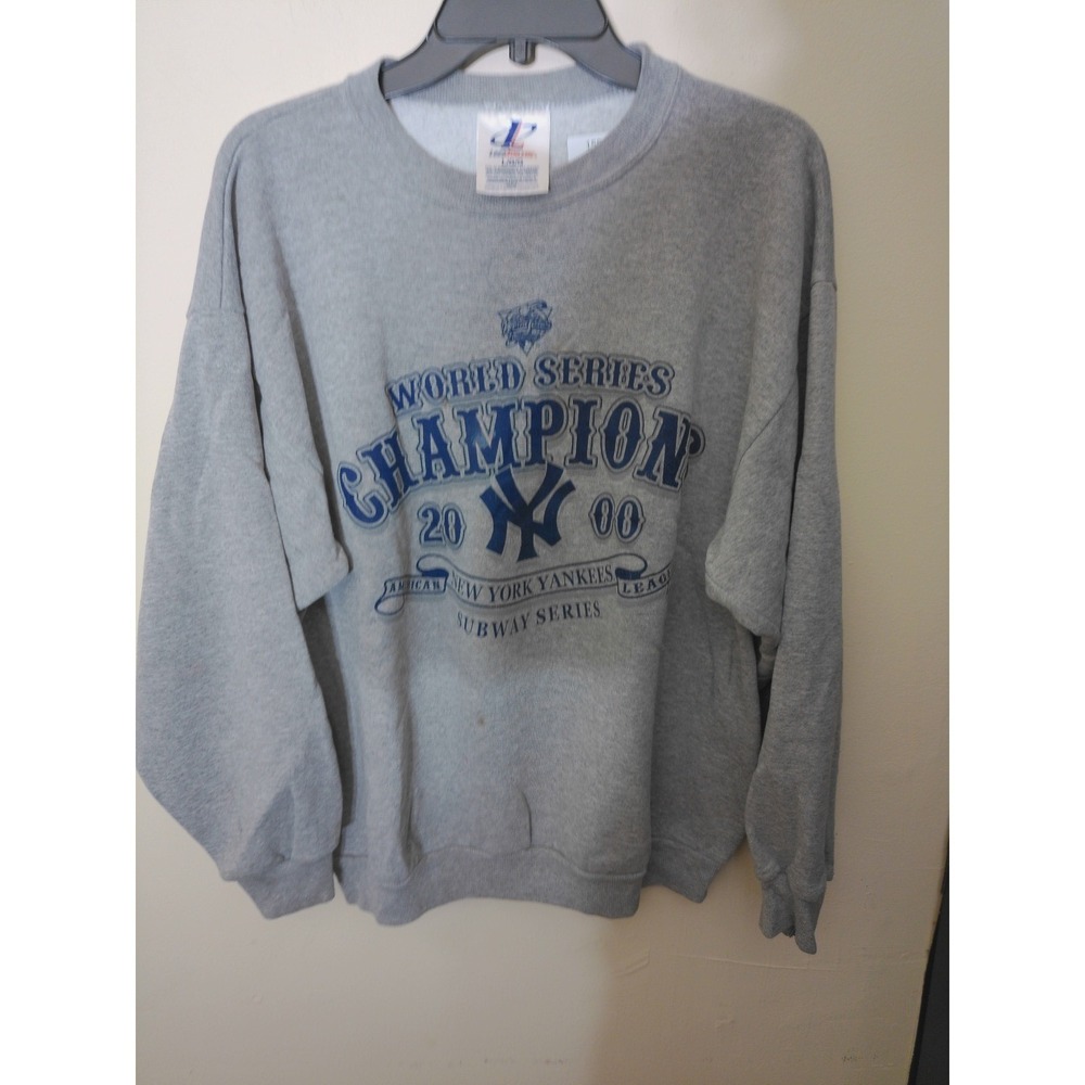 Logo Athletic Sweatshirt Men L Gray 2000 NY Yankees Subway Series Champions VTG